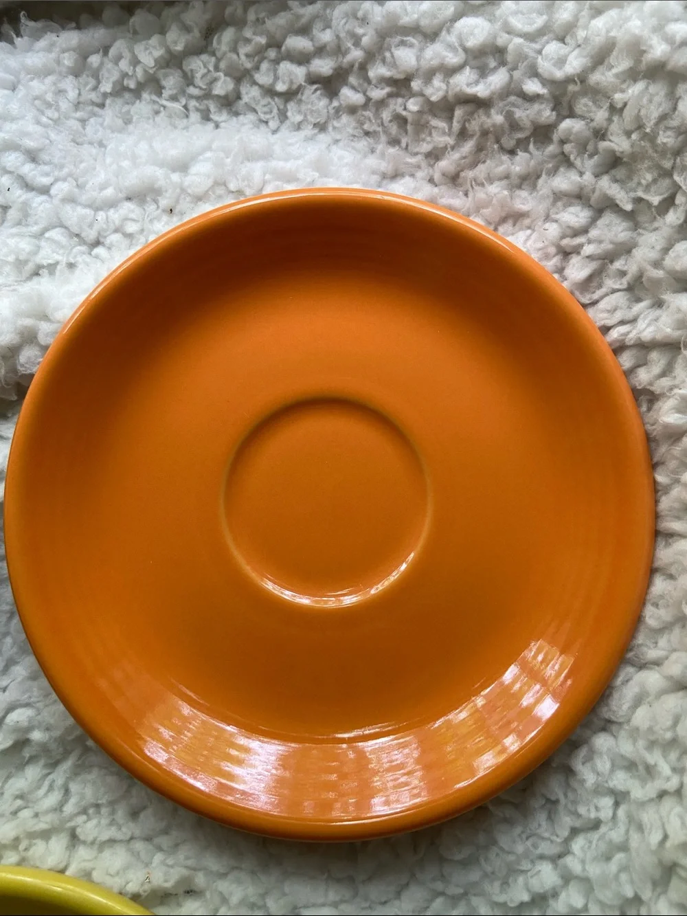 Contemporary Fiesta Ceramic Saucers in Lemongrass, Poppy & Sunflower - Set of 3